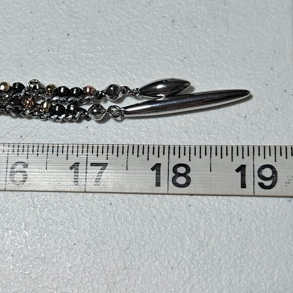 Elegant Black Gold Multicolor Beaded Lariat Necklace Crystal Accents Jewelry - Picture 6 of 6